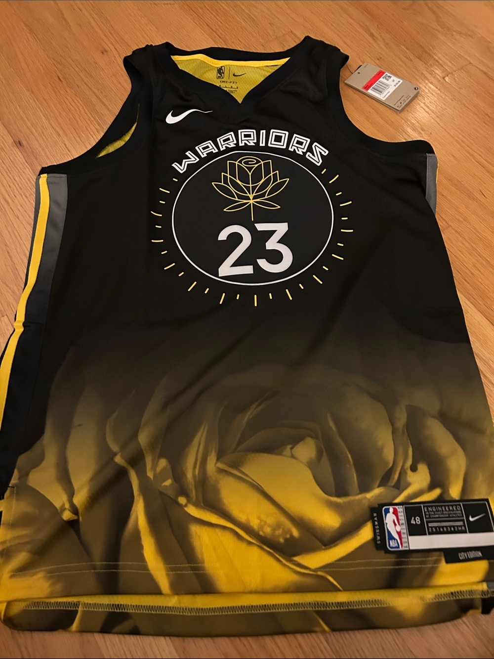 Nike Black & Yellow Golden State Warriors #23 Basketball Jersey